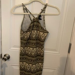 Aztec print green dress